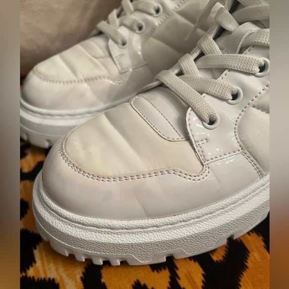 CHRISTIAN DIOR Nylon Fabric Womens D-Player High Top Sneakers White & Black - Picture 7 of 15